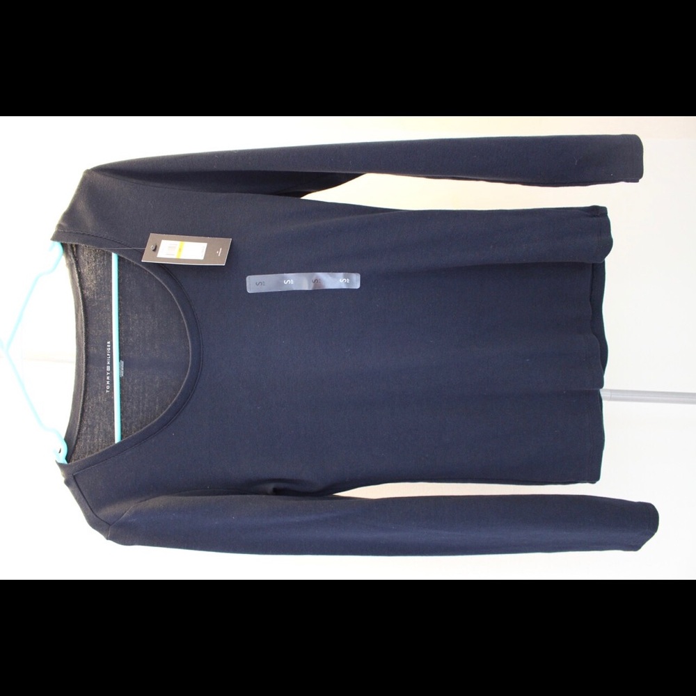 NWT Tommy Hilfiger S navy long sleeve tee